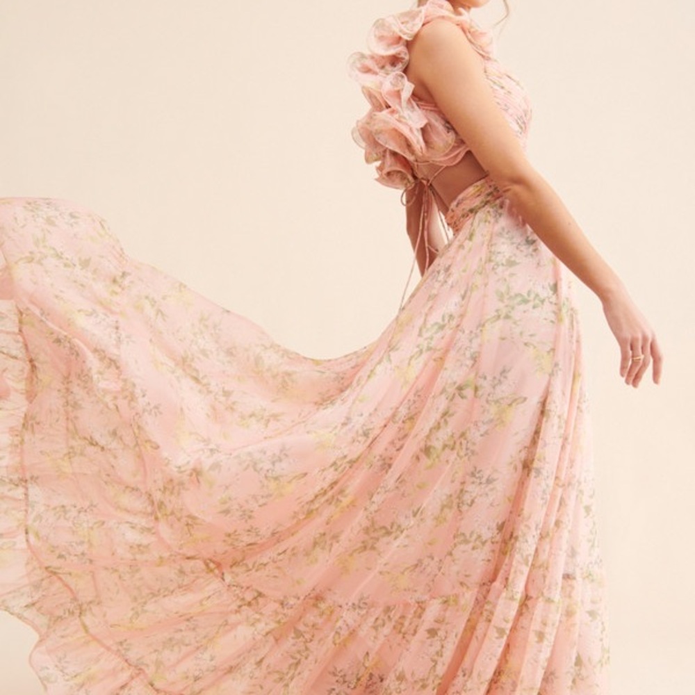 Mac Duggal Ruffle cutout gown